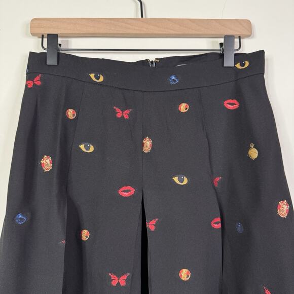 Alexander McQueen Black Embroidered Skirt Size IT 44 Pleated NWT Avant Garde - Picture 3 of 13